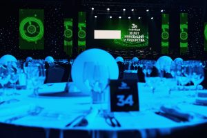 Праздничное оформление зала для юбилея компании в Минске